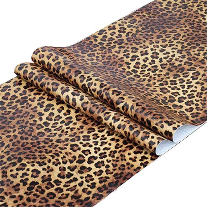 Taogift Self Adhesive Vinyl Film Leopard Animal Paper Wallpaper for Cabinets Dresser Drawer Table... | Amazon (UK)