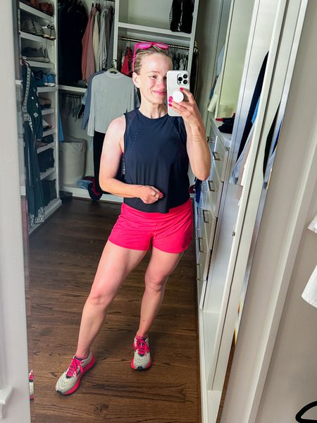 My favorite running outfit and shoes. Wearing a 6 in the top and bottoms  

#LTKFitness
