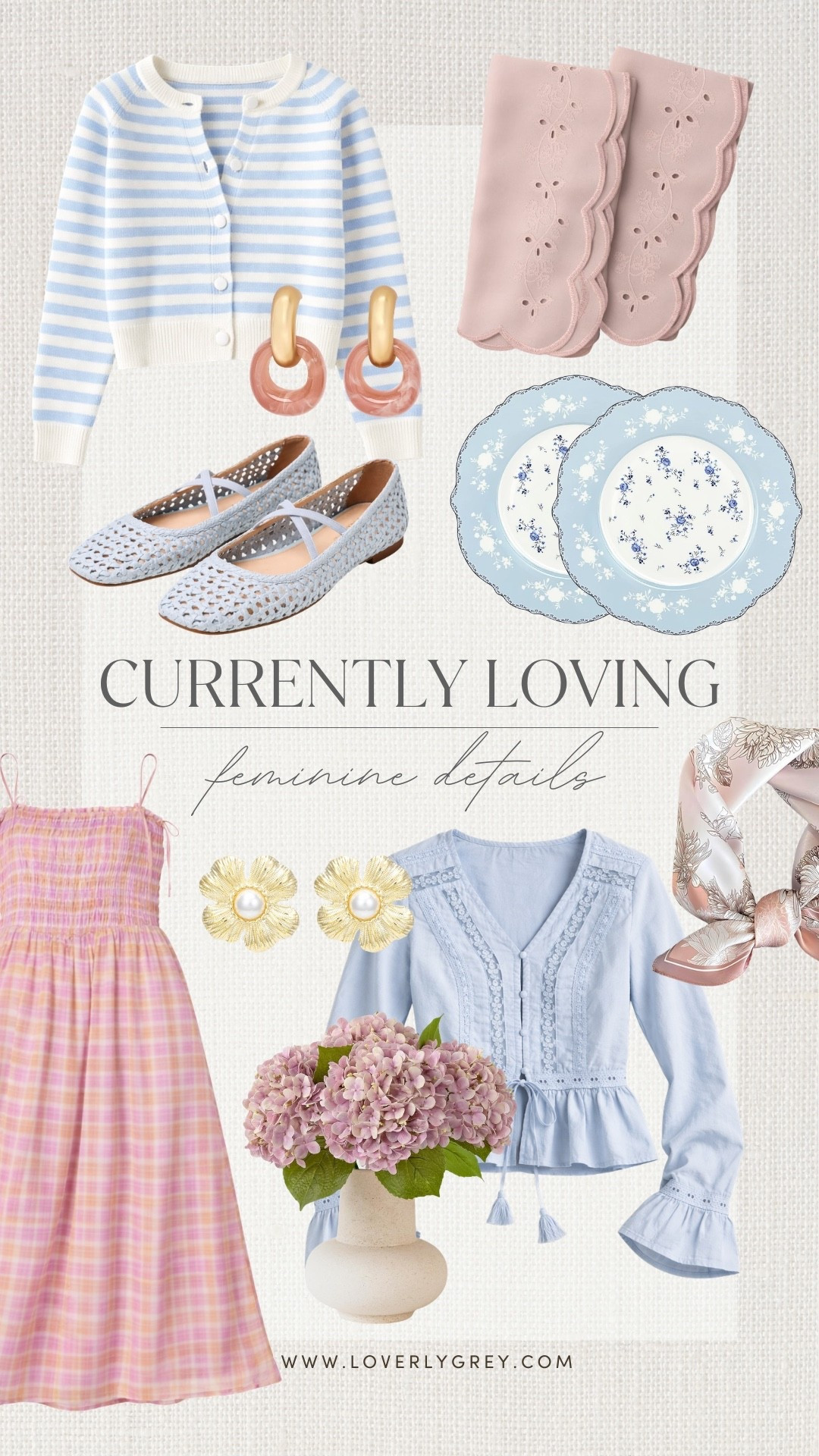 Currently loving feminine details! Think silk scarves and lovely flowers plus patterned plates! Anything that is pink and blue or has floral patterns are the type of items I’ve been reaching for lately!

#LTKHome #LTKdayinmylife #LTKSeasonal