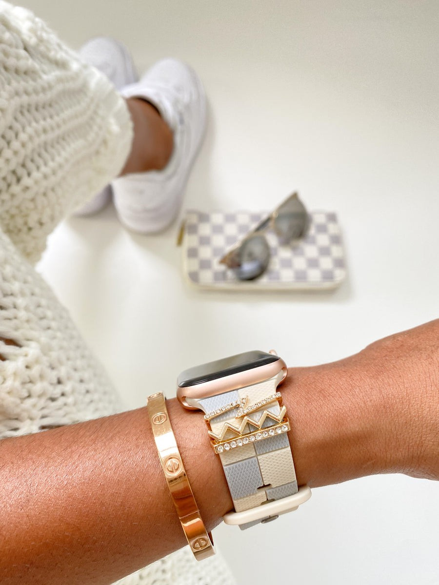 Downtown Ivory Gray Apple Watch Band | StrawberryAvocados