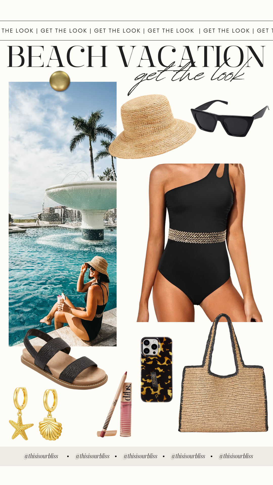 Poolside in Maui 🌴☀️ Chic and simple in this black and gold one-piece swimsuit — such a flattering and comfortable fit! Styled with a wicker sun hat, gold shell jewelry, and my favorite Loopy phone case for the perfect beach day look.✨

Spring break, Amazon fashion, Amazon swim, vacation style, beach outfit inspo, resort wear, tropical vacation outfits, moms on vacation 

 #LTKmomlife #LTKSwim #LTKTravel