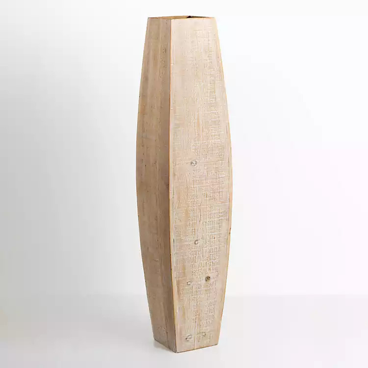 New! Natural Wood Oblong Floor Vase, 37 in. | Kirkland's Home