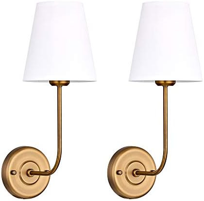 Passica Decor Set of 2 pcs Antique Brass Vintage Industrial Wall Sconce Light Fixture with Flared... | Amazon (US)