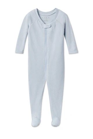 Baby Pointelle Footed Sleeper in Fog | Lake Pajamas