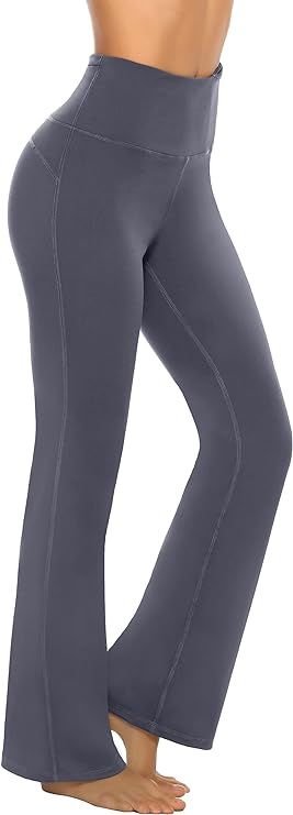 AFITNE Women's Bootcut Yoga Pants with Pockets, High Waist Workout Bootleg Yoga Pants Tummy Contr... | Amazon (US)