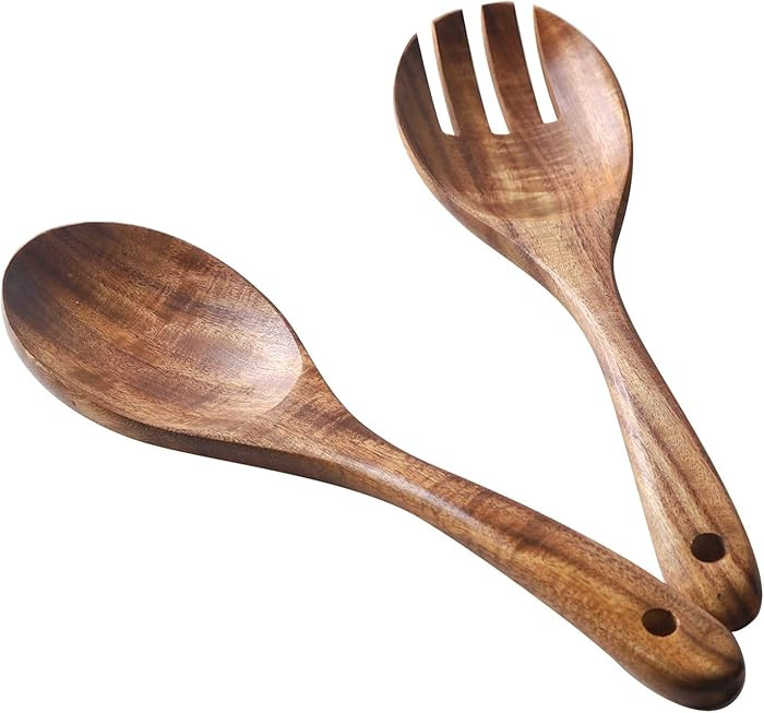 Muso Wood Acacia Salad Servers,10-inch,set of 2 (Acacia salad servers) | Amazon (US)