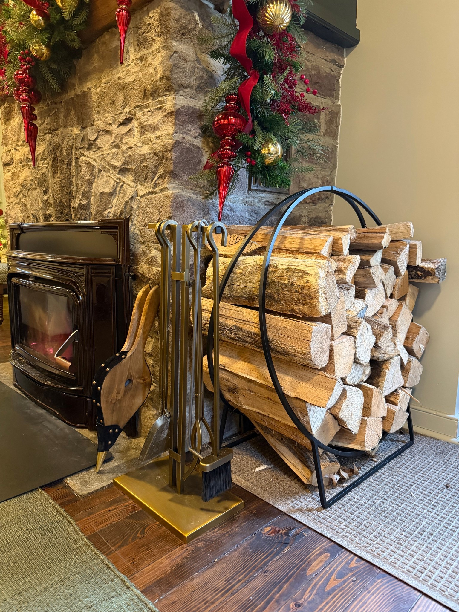 Beautiful firewood Rack. Perfect for both indoor and outdoor use! 

#LTKSeasonal #LTKU #LTKHome