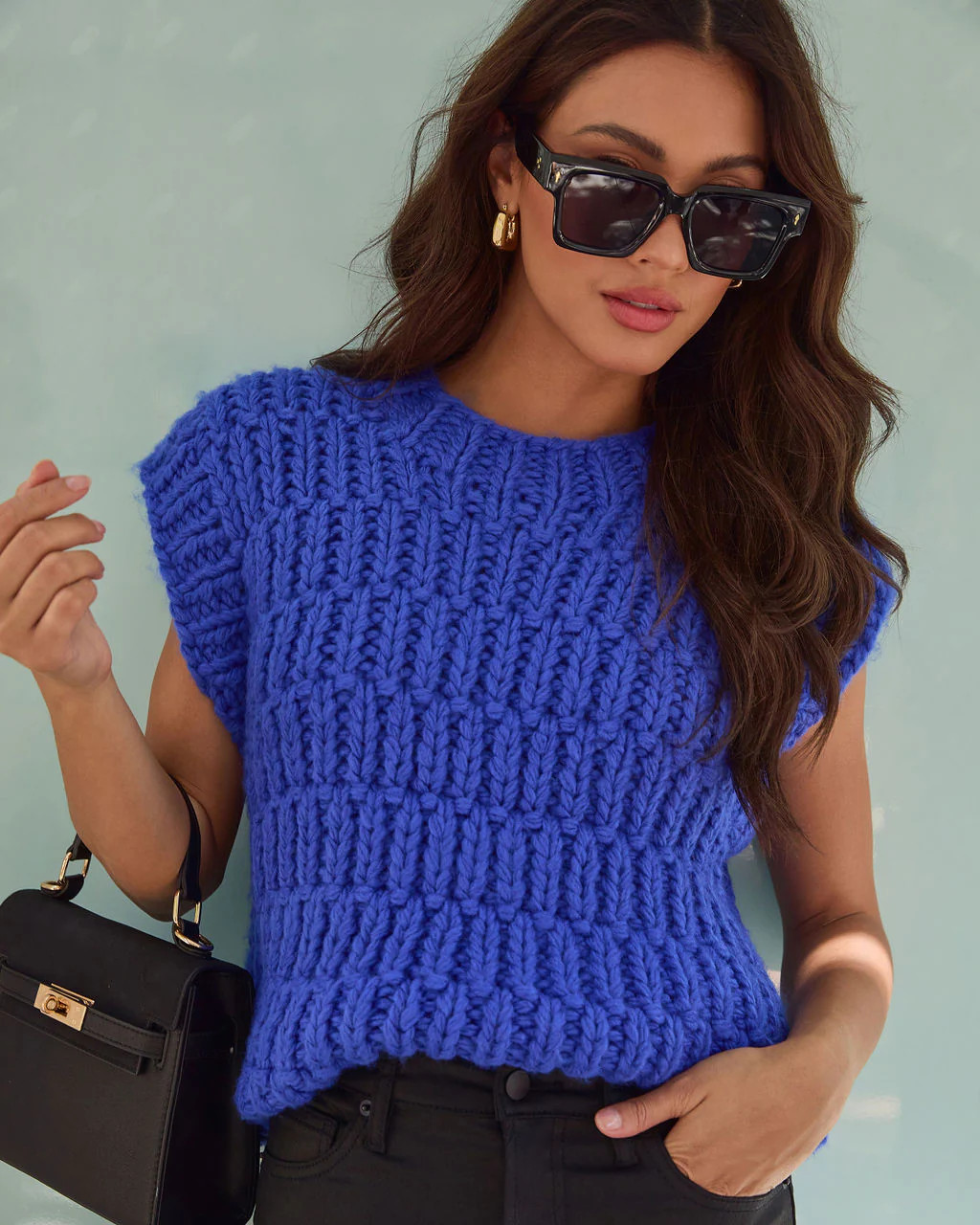 Annaline Cap Sleeve Crochet Sweater | VICI