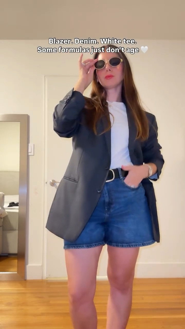 The easiest way to look like you tried (without really trying) — a structured blazer, classic tee, and mom fit denim shorts. The kind of combo that works now and will still be chic in fall and I’ll be wearing on repeat. 🖤

Follow @georgiacif for more transitional outfits and more 🖤

Comment SHOP for links 🩶

#MinimalStyle #NeutralStyle #ClassicStyle #MinimalOutfit #CapsuleWardrobe #EverydayElevated #PolishedCasual #EffortlessStyle #BlazerStyle #OutfitFormula #WardrobeBasics #StyleUniform #SummerToFall #TransitionalOutfit #FallStyleInspo #PreFallStyle #FallOutfits2025 #StyleInspo #OOTDInspo #OutfitInspo #MomStyle #ChicAndSimple #StyleTipsDaily