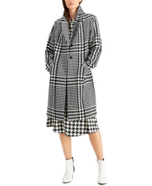 Alfani Long Houndstooth-Print Coat, Created for Macy's | Macys (US)