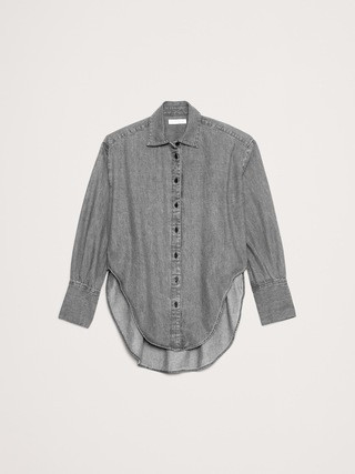 Denim Curve-Hem Shirt | Banana Republic (US)