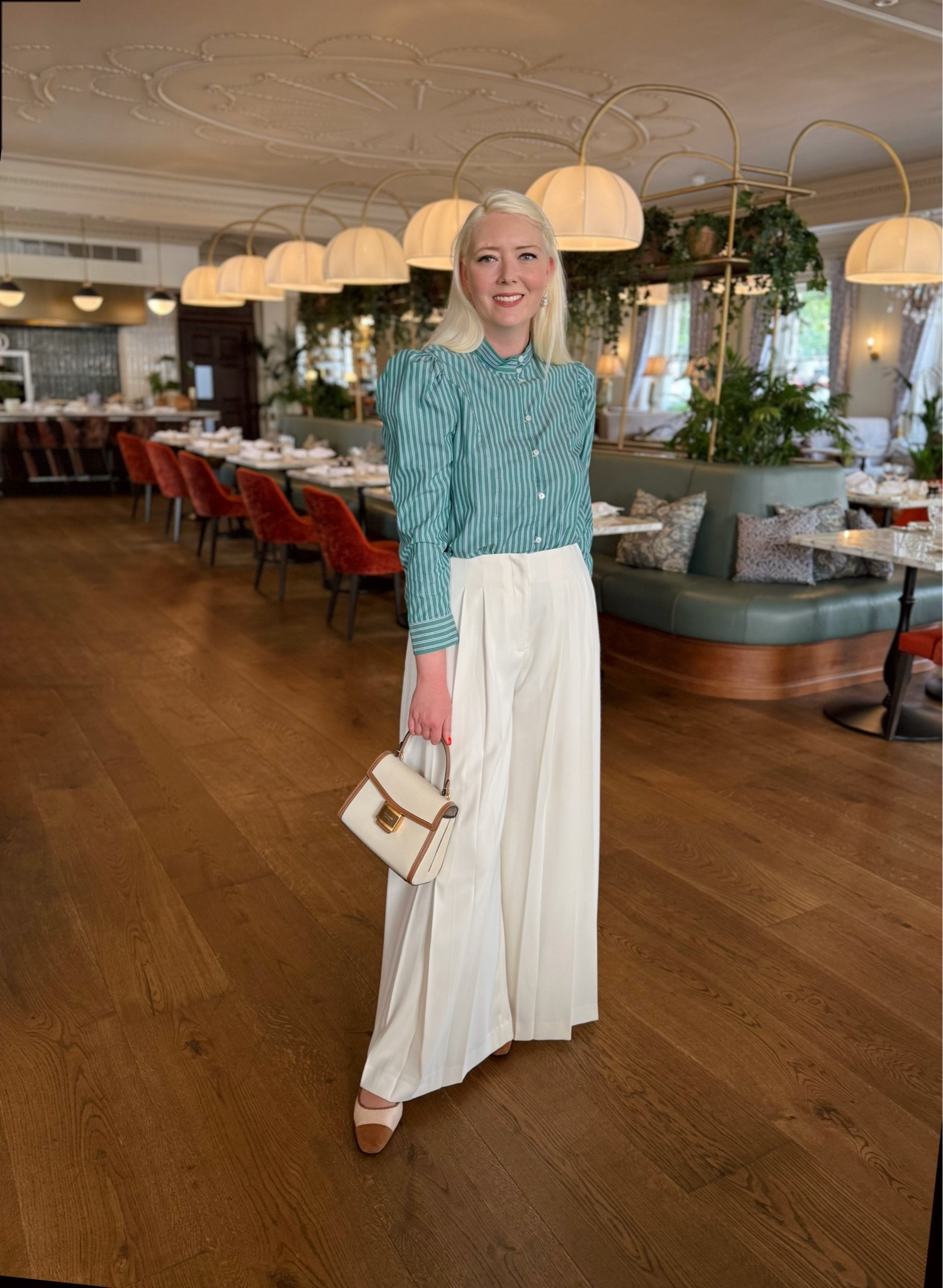 These cream wide leg trousers by Boden have been one of my most worn styles ever! This time I went for an Edwardian inspired look that will be perfect for a date night or work and when we reach cooler September temperatures and you want to transition into autumn elegantly! 🌿

Regent Wide Leg Trousers in Cream - Boden (newly restocked!) + past Penelope canvas & tan leather Mary Jane flats.

Iza Blouse in Green / Blue Stripe - Maria de la Orden - not on LTK

Little Lovelies Cameo Drop Earrings in Blue - Vintouch Italy

Katy Bag in Ivory & Tan Leather - past Kate Spade NY

#LTKuk #LTKworkwear #LTKluxury #LTKsummer #LTKstyletip #LTKeurope