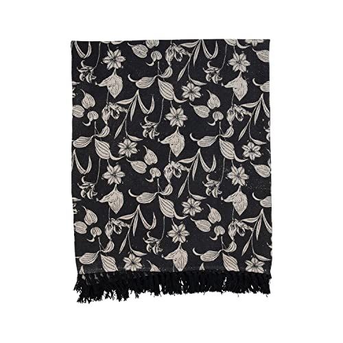 Creative Co-Op Recycled Cotton Printed Floral Pattern and Fringe Blanket Throw, Single, Multicolor | Amazon (US)