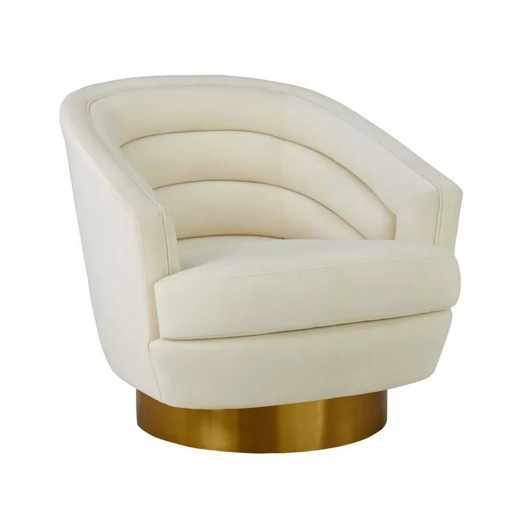 TOV Furniture Canyon Cream Velvet Swivel Chair | Walmart (US)