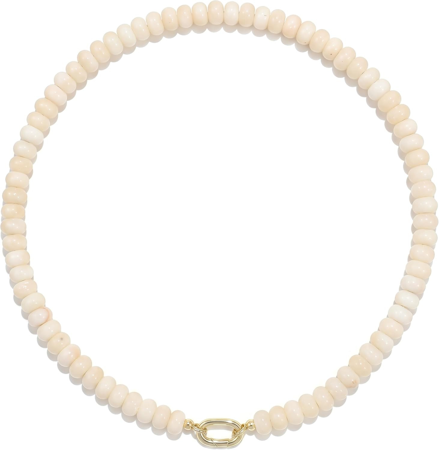 Beaded Natural Stone Necklaces for Women Choker Gemstone Bead Summer Beach Jewelry Necklace | Amazon (US)