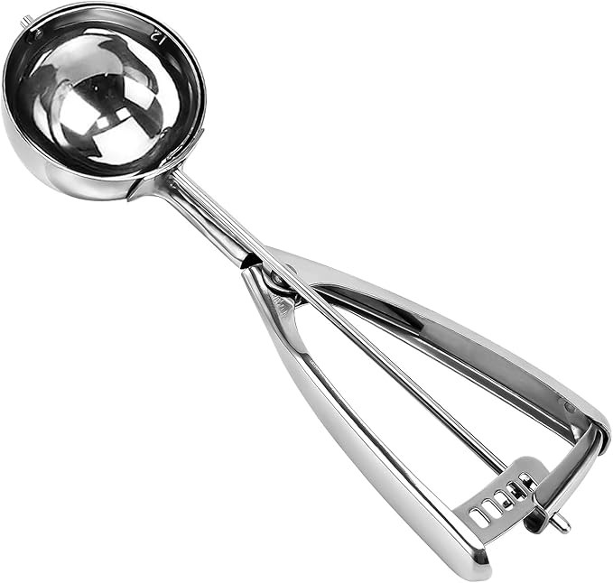 Large Cookie Scoop, 5.4 Tbsp/ 2.7 OZ, 2.5 inch/ 63MM Ball, 18/8 Stainless Steel Ice Cream Scoop, ... | Amazon (US)