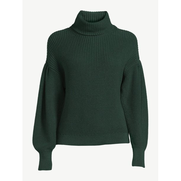 Free Assembly Women's Cowl Neck Pleat Shoulder Sweater, Midweight - Walmart.com | Walmart (US)