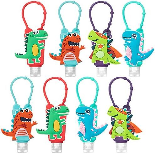 Dinosaur Kids Hand Sanitizer Holders for Boys,8 Sets Silicone Keychain for Backpack,1 oz/30mL Travel | Amazon (US)
