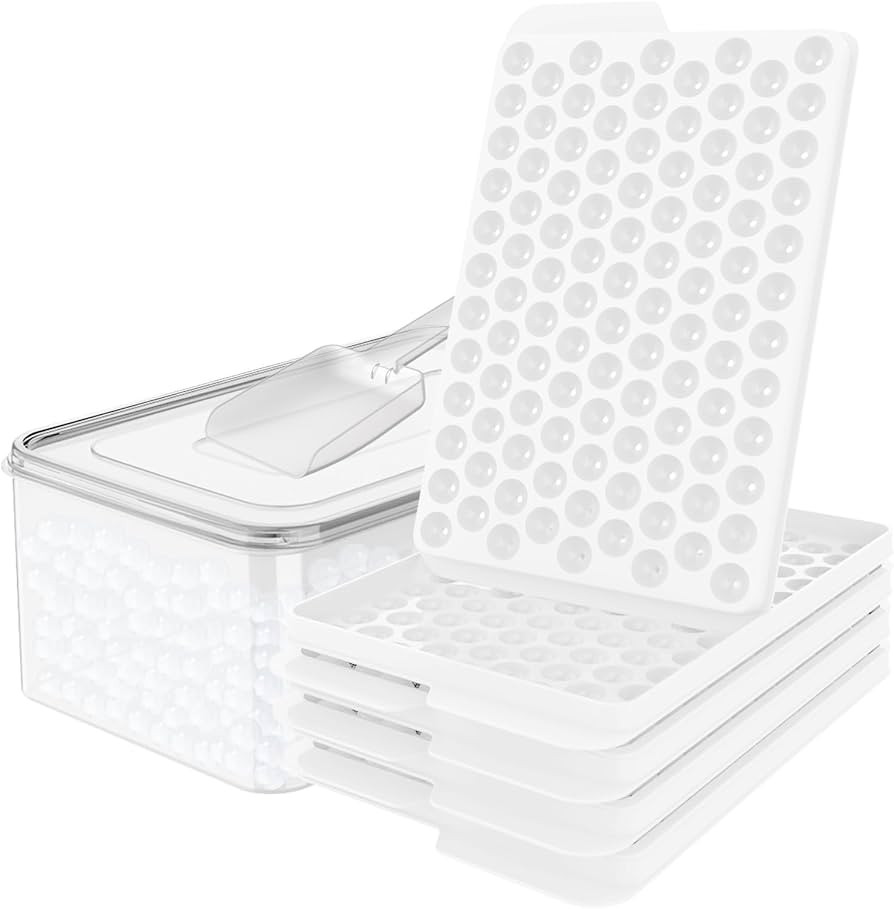 WIBIMEN Mini Ice Cube Trays, Small Tiny Round Pebble Crushed Nugget Ice Trays for Freezer with Li... | Amazon (US)
