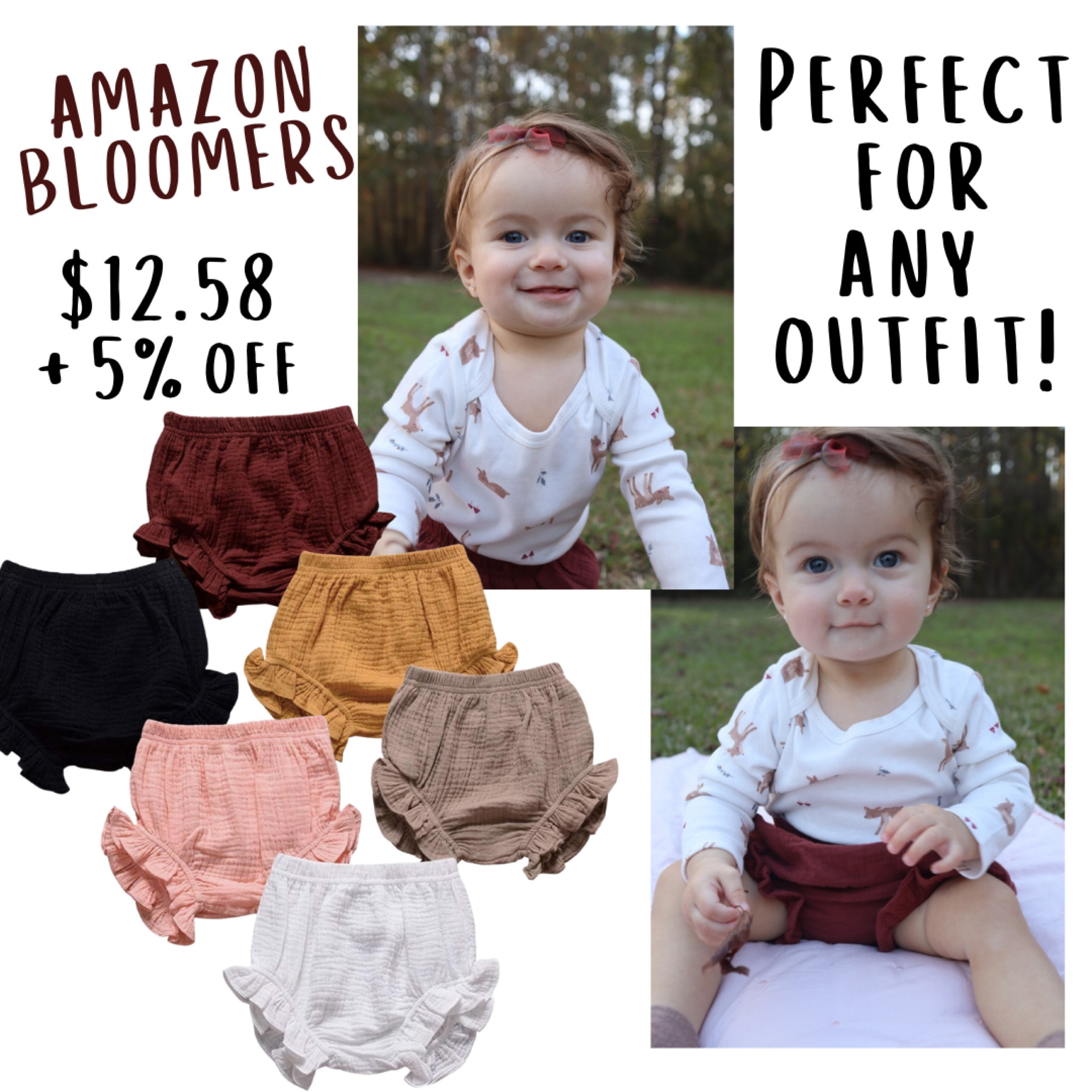 3PC set of bloomers for only $12.58!!! These are perfect for any outfits that you need a cute bloomer for 🫶🏼 
• wearing 6-12 months
• over 20 options
• 4-5 pc options available 

#LTKBaby #LTKBump #LTKKids