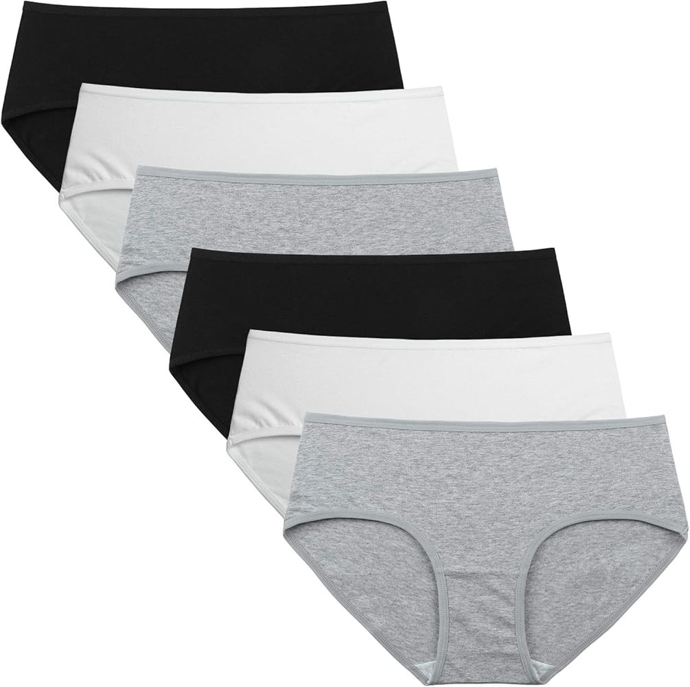 INNERSY Womens Underwear Cotton Hipster Panties Regular & Plus Size 6-Pack | Amazon (US)