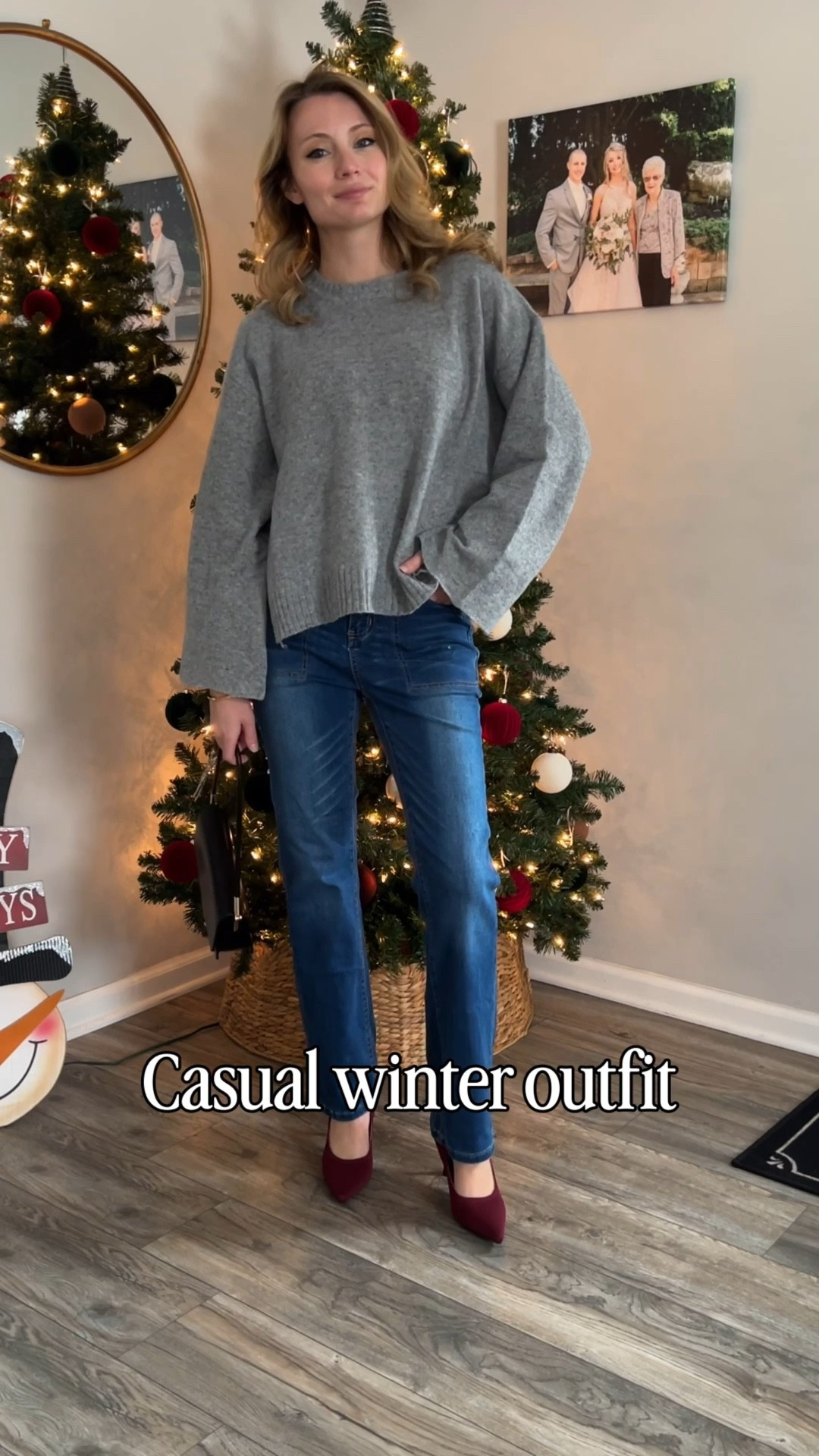 A casual winter outfit! This sweater is thinner, but I like the silhouette of it! I got it a size up at a medium. 

#LTKSeasonal #LTKFindsUnder50 #LTKootd
