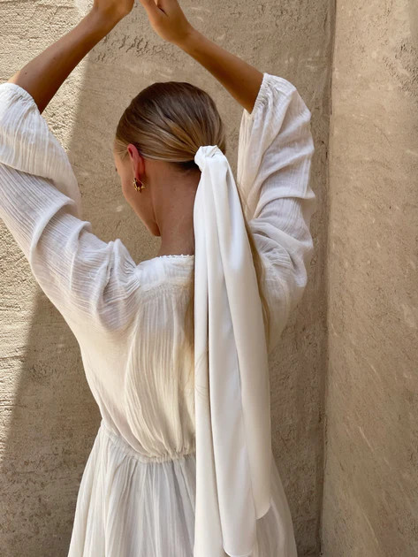 Willow Long Scarf | Ivory Silk | Vita Grace