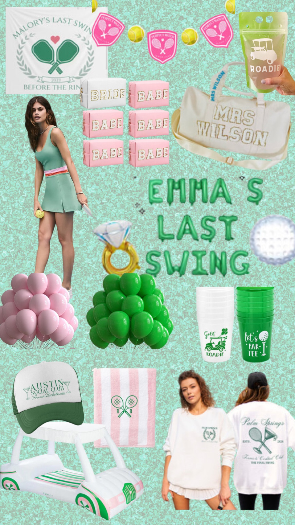 Fore the bride! Gear up for a ‘Last Swing Before the Ring’ with these exclusive country club-themed bachelorette party essentials. From personalized golf tees to ‘Bride’ & ‘Babe’ koozies, and the must-have ‘Mrs’ sports bag, these picks will make your country club send-off as stylish as a hole-in-one. Shop these par-fect finds now for a tee-rific bachelorette bash! #LastSwingBeforeTheRing #CountryClubBachelorette #BachelorettePartyMustHaves #ShopLTK

#LTKwedding #LTKparties #LTKstyletip