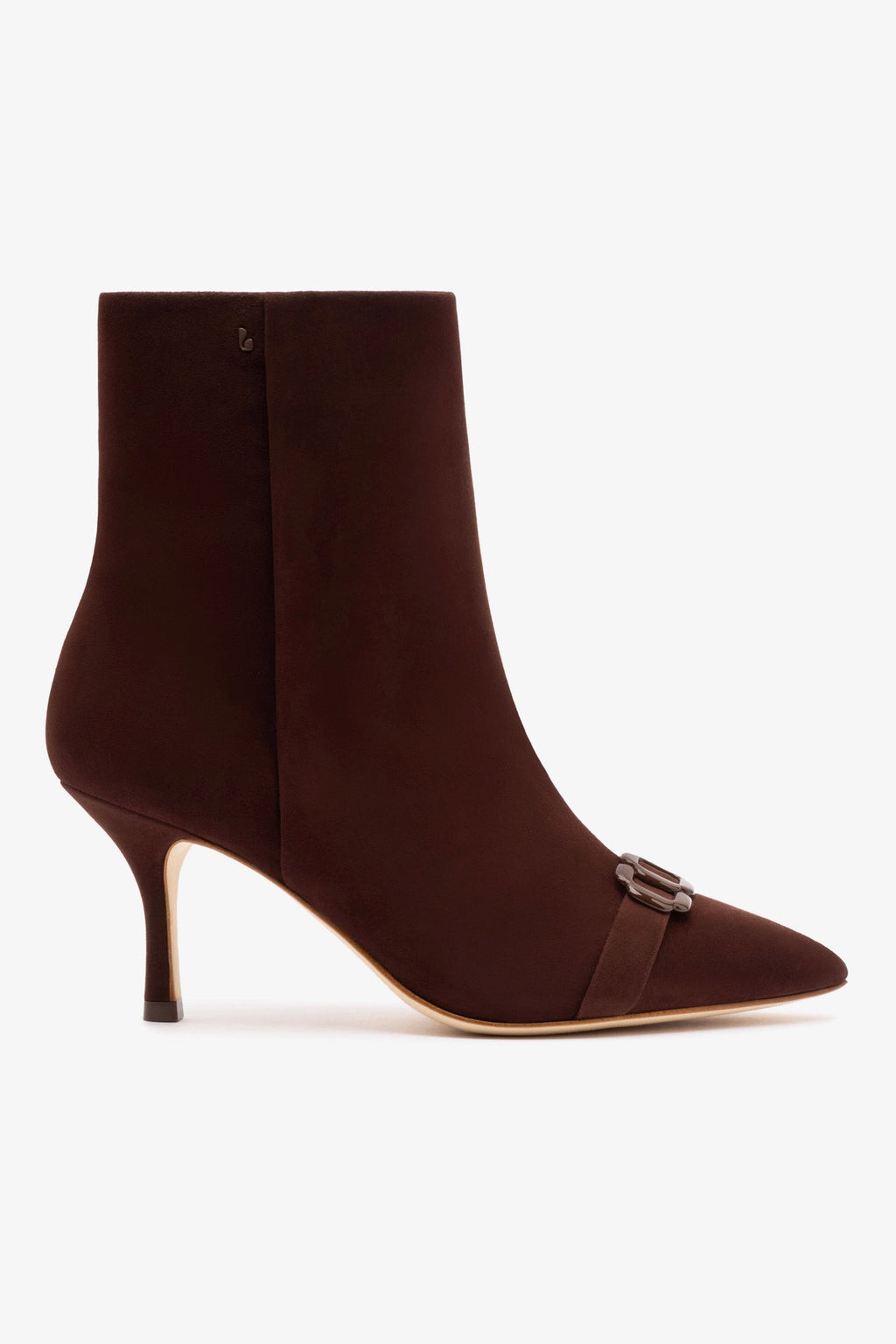 Mini Kate Boot In Brown Suede and Daisy Accent | Larroude