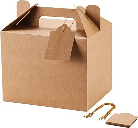 Amazon.com: 12 Pack Brown Treat Boxes, Kraft Paper Party Favor Boxes Gable Boxes Gift Boxes for K... | Amazon (US)