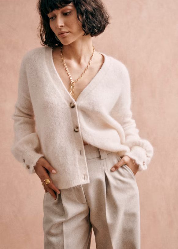 Mia Cardigan - Natural - Kid mohair - Sézane | Sezane Paris