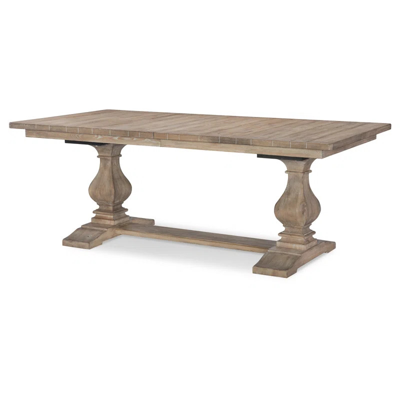 Dunnes Extendable Pine Solid Wood Trestle Dining Table | Wayfair North America