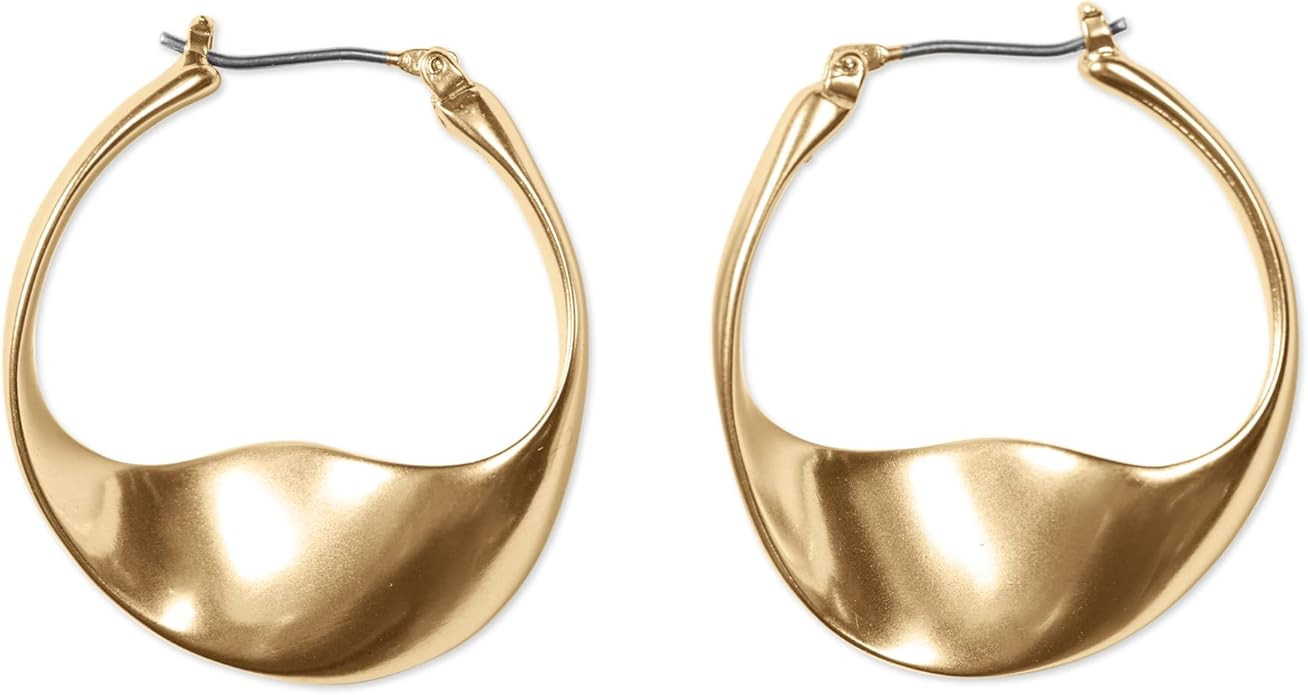 Lucky Brand Gold-Tone Modern Twist Hoop Earrings | Amazon (US)