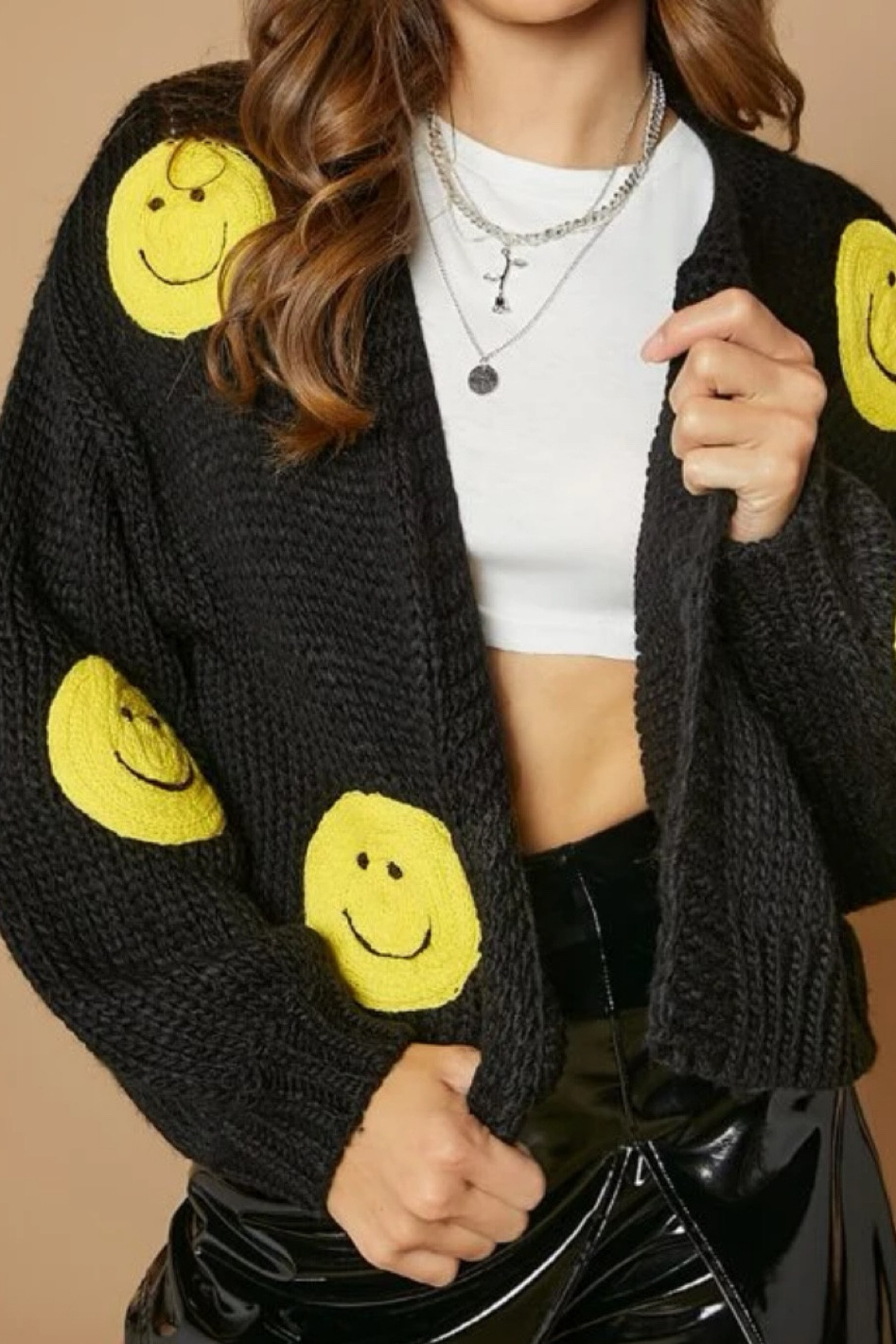 Smiley face cardigan so cute and perfect for fall outfits!

#LTKfit #LTKHalloween #LTKSeasonal