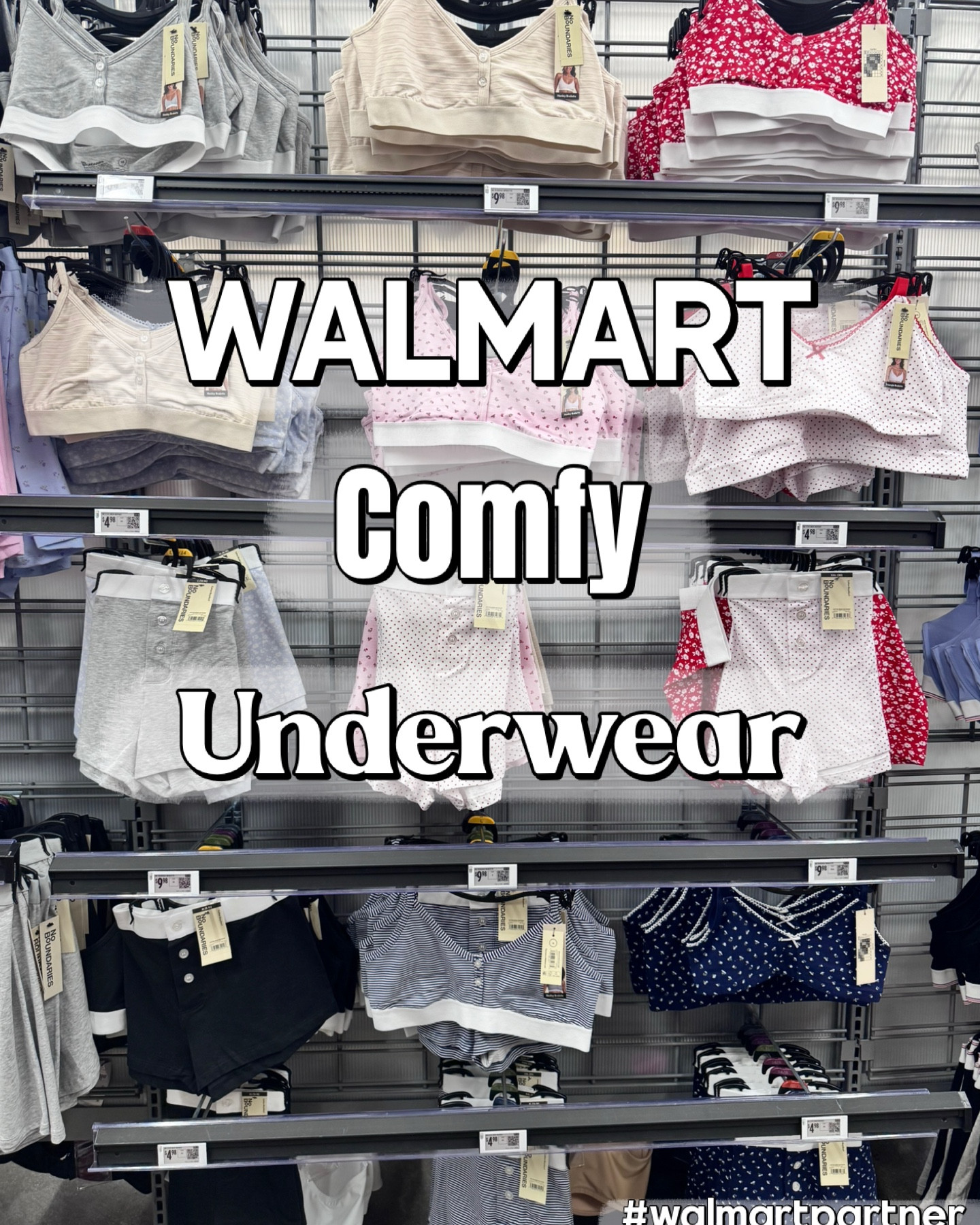 Walmart No Boundaries Henley bralettes and boy shorts separates!