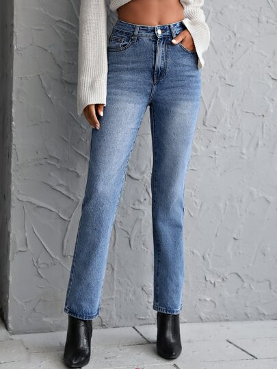 Jean taille haute avec poches | SHEIN