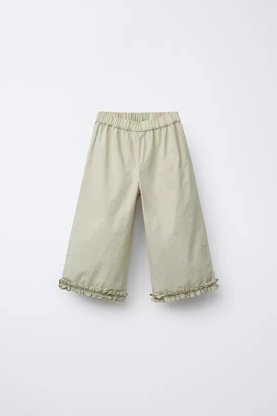 Pants with elastic waistband. Flounced hem. | Zara US