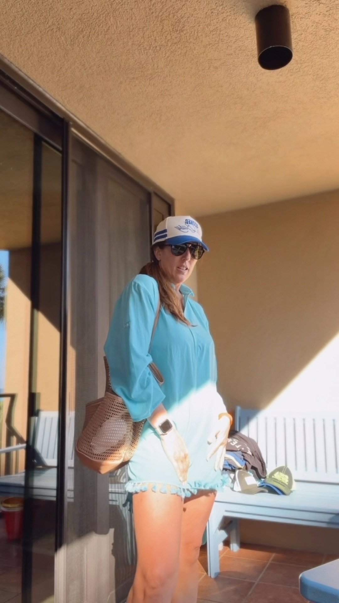 The light is not on my favor on the balcony, but it is on the beach!

I love this cover up for the moments going to and from the beach, lunch time, or a quick run across the street for an iced coffee. It’s from Amazon- the coastal color is a beachy dream an I think the fringe adds a fun detail. The hem is even a little longer in the back for extra booty coverage!

#LTKSwim #LTKTall #LTKootd