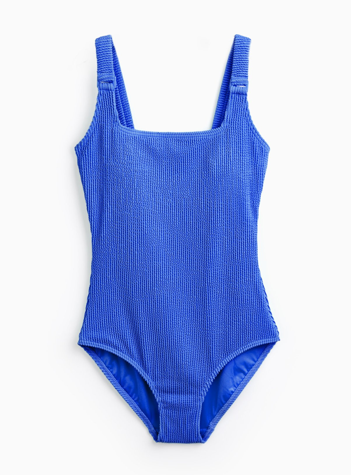 Blue Crinkle Square Neck Swimsuit | Tu Clothing