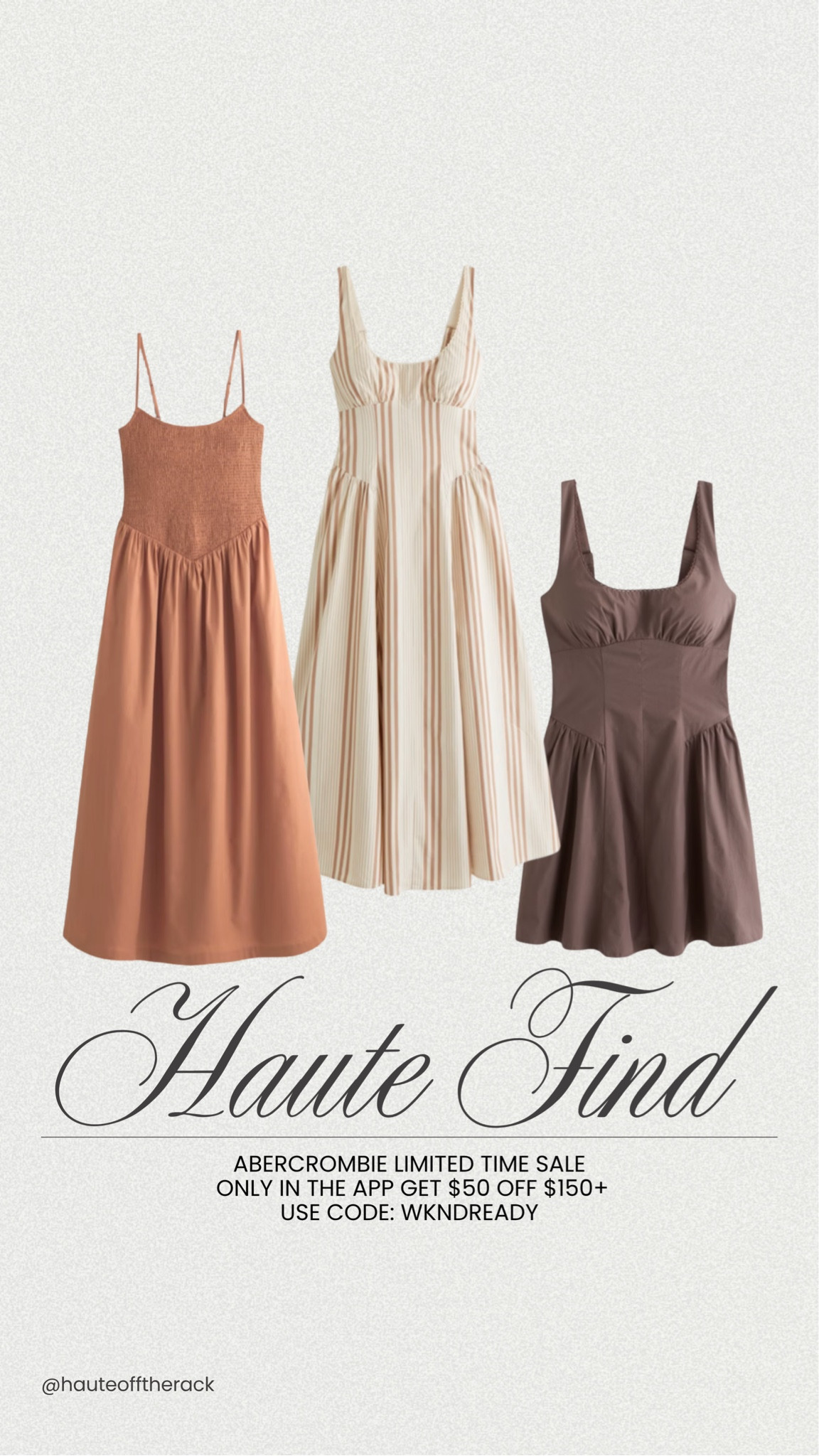 These Abercrombie dresses are perfect for the summer & right now on sale!

#abercrombie #mididress #minidress #summerdress #browndress #salealert #reaortstyle

#LTKSaleAlert #LTKSeasonal