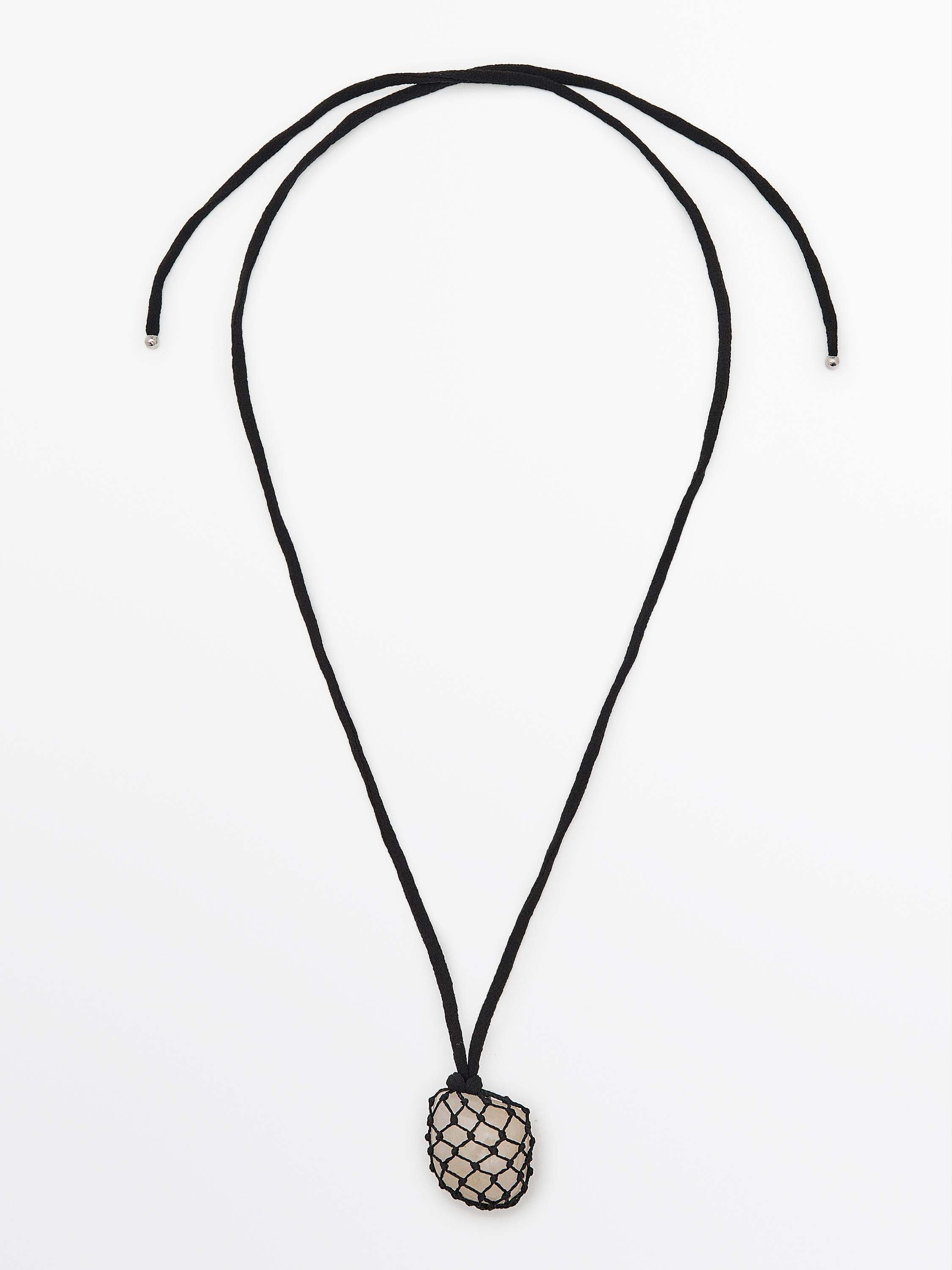Mesh stone cord necklace | Massimo Dutti US