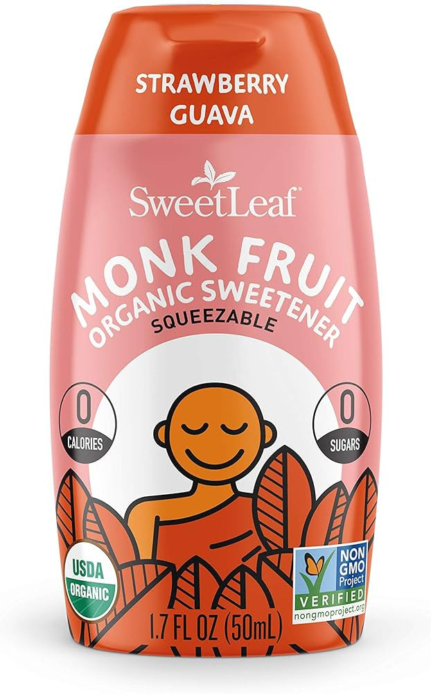 SweetLeaf Organic Monk Fruit Liquid, Water Enhancer, Strawberry Guava, 1.7 Fl Oz (Pack of 1) | Amazon (US)