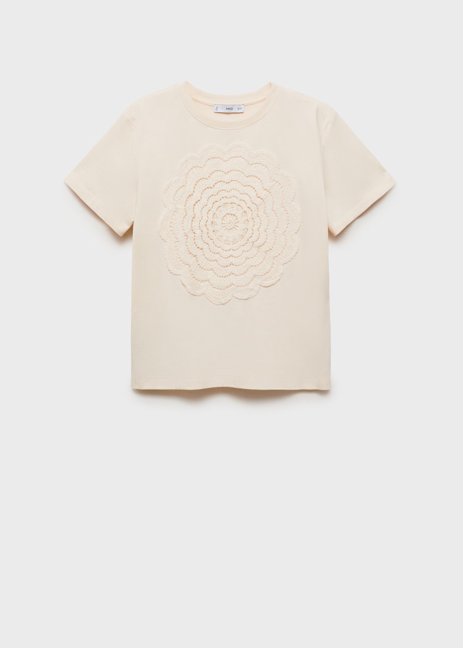Crochet floral embroidered t-shirt - Women | MANGO United Kingdom | MANGO (UK)
