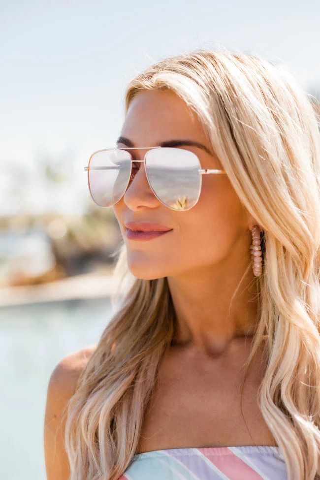 Traveling Beauty Rose Gold Sunglasses | The Pink Lily Boutique