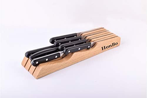 in-Drawer Knife Block, 7 Slot Empty Wooden Knife Holder for Kitchen Drawers-Bamboo Wood Storage B... | Amazon (UK)