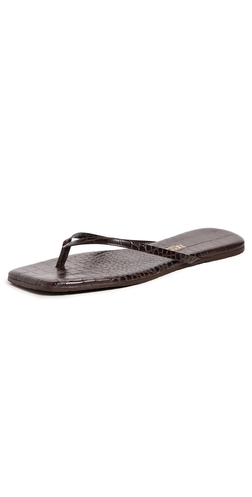 TKEES Square Toe Lily Flip Flops Carob Croc 5 | Shopbop