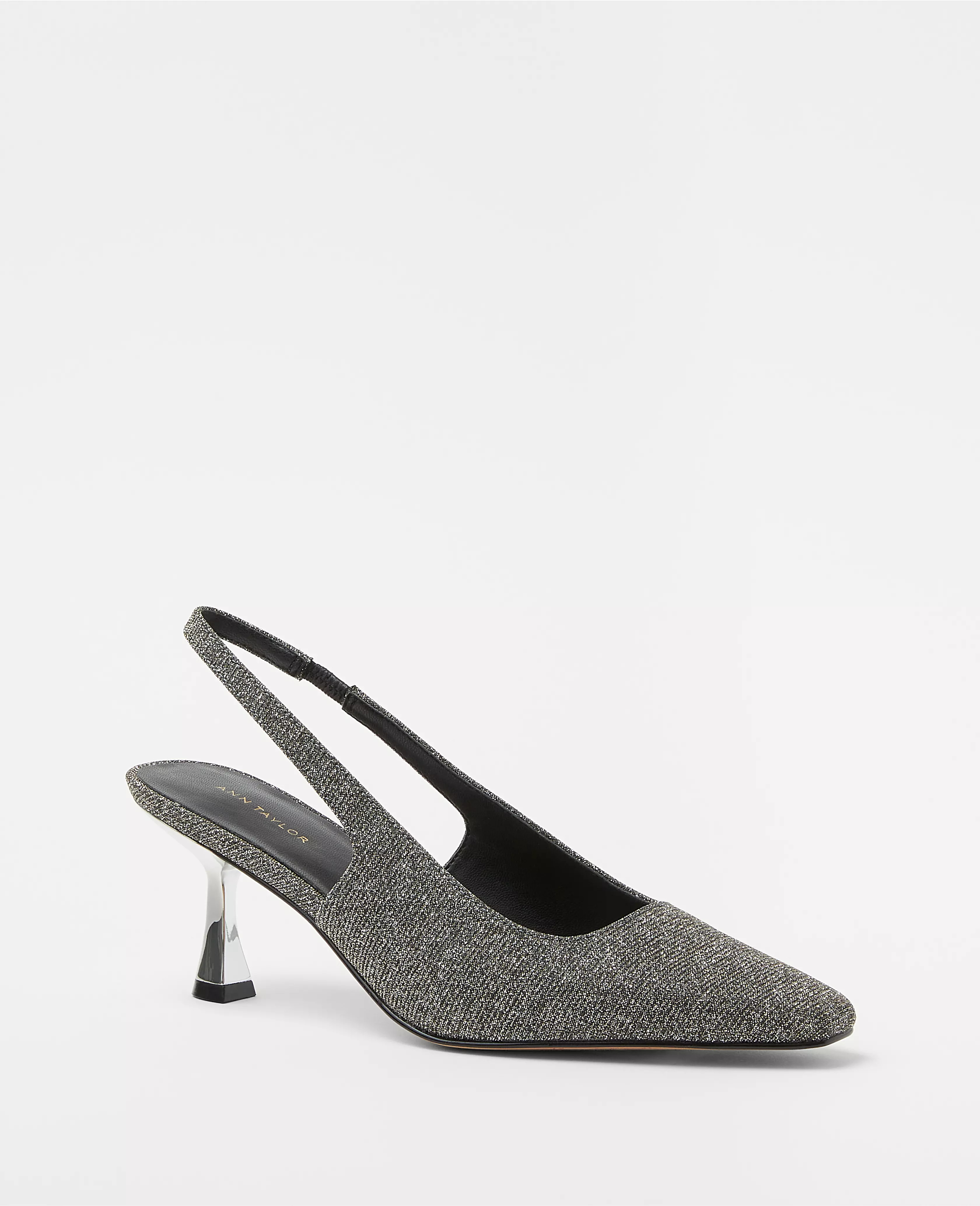 Shimmer Square Toe Slingback Pumps | Ann Taylor (US)