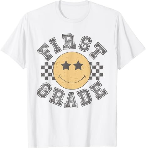 Brand: Retro Groovy First Grade Teacher Student Tshirt | Amazon (US)