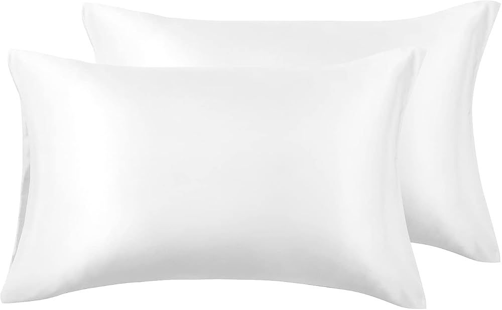 Love's cabin Silk Satin Pillowcase for Hair and Skin (Bleaching White, 20x30 inches) Slip Pillow ... | Amazon (US)