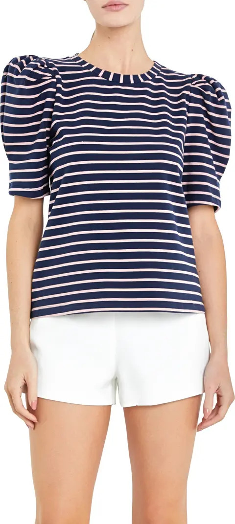 Stripe Puff Sleeve Top | Nordstrom